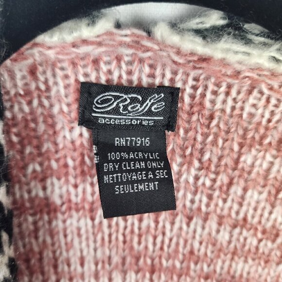 Roffe Color Block Chevron Trim Poncho OS - Picture 2 of 3